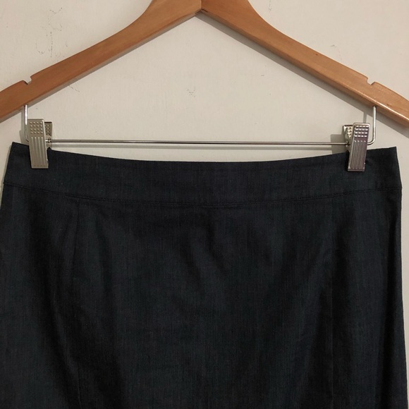 Loft | COTTON Dark Chambray Skirt - Picture 2 of 5